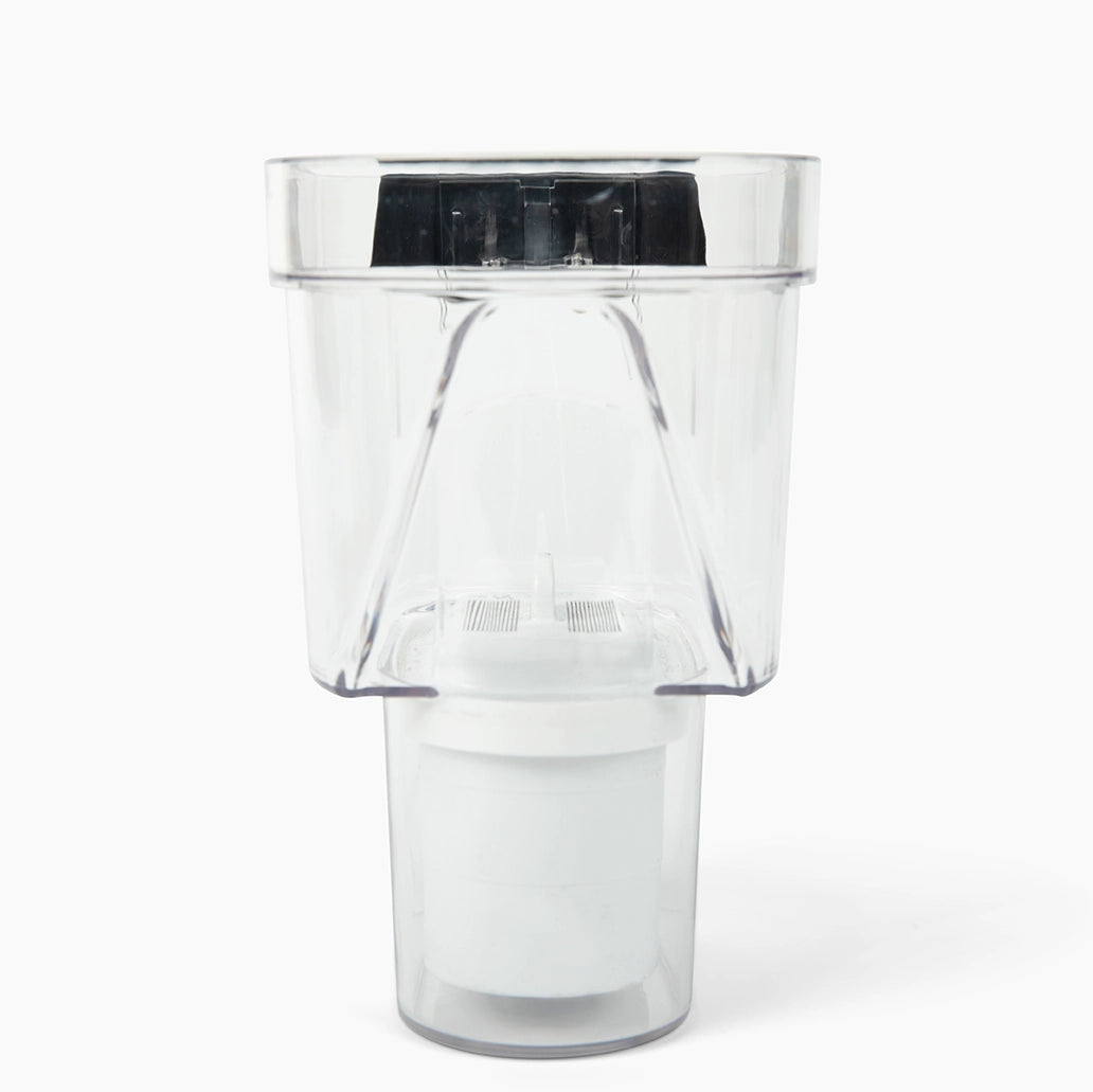 Hydrogen water filter pitcher with transparent container and white filter cartridge