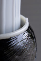 Close-up of hydrogen water filter housing and cartridge detail