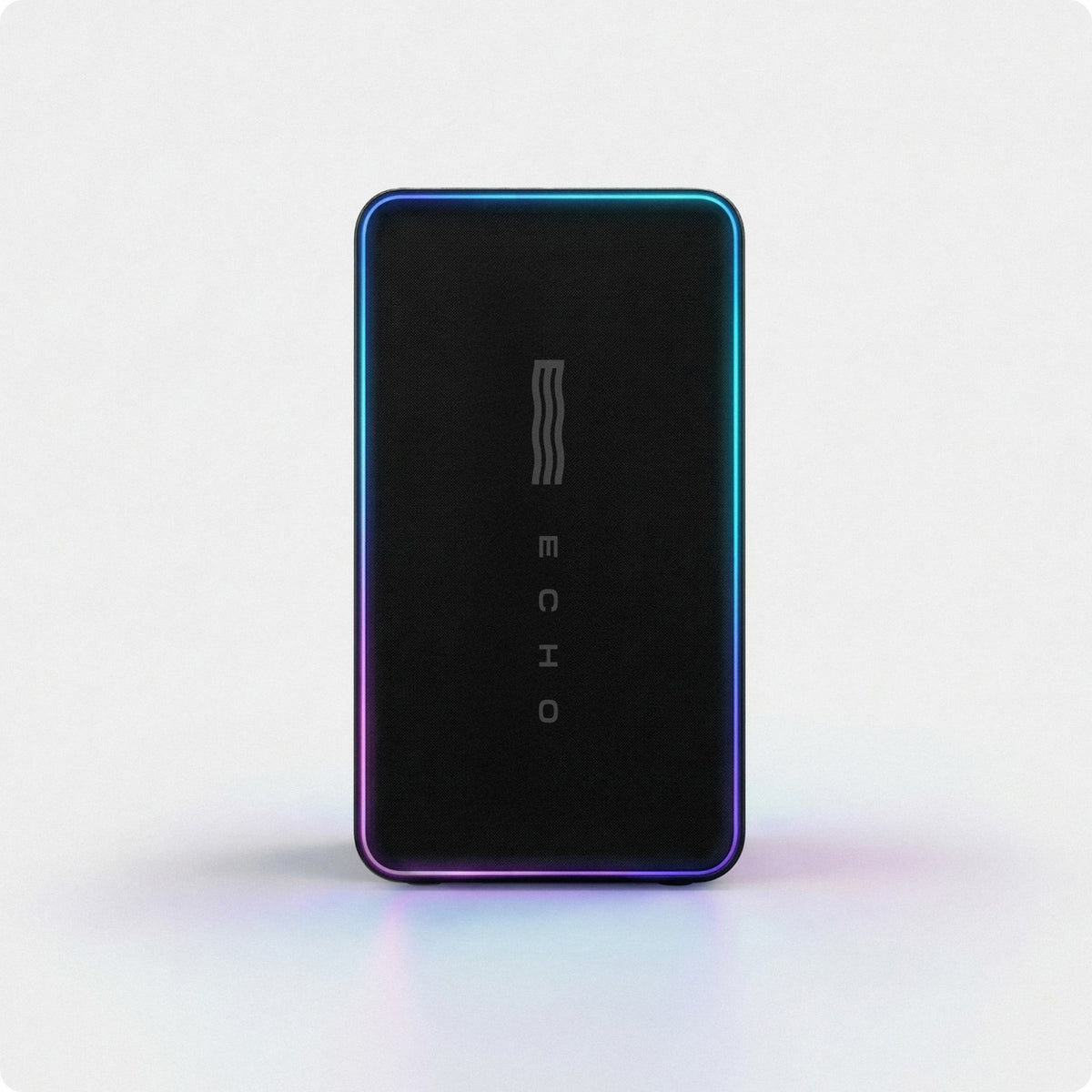 Sleek black hydrogen water generator with illuminated edges on a light background