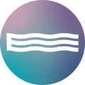 White water waves icon on a purple and teal gradient circle background