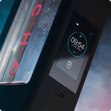 Close-up of a hydrogen water machine with digital display and water chamber